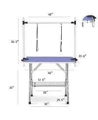 Aostirmotor 46" Large Heavy Duty Pet Grooming Table for Dogs and Cats with Adjustable Arm