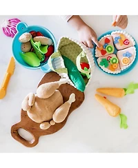 Haba Roast Chicken Soft Play Food, Pretend Play Toys for Kids Kitchen, 5-Piece Food Toys Set from Quality Fabric with Detachable Sections, Ages 3+