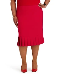 Kasper Women's Pull-On Pleated Hem Skirt
