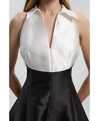 Karen Millen Women's Twill Contrast Tux Tailored Dress