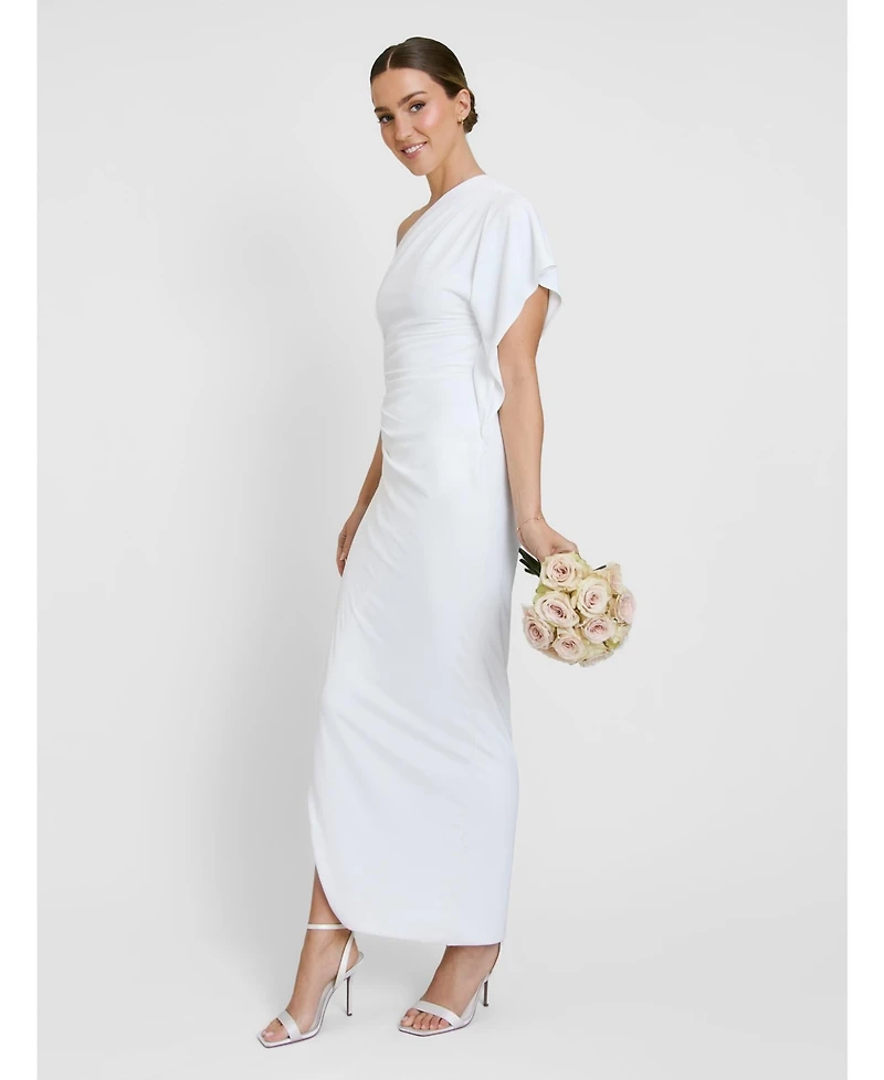 Six Stories Women's Asymmetric Drape Stretch Occasion Dress