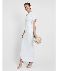 Six Stories Women's Asymmetric Drape Stretch Occasion Dress