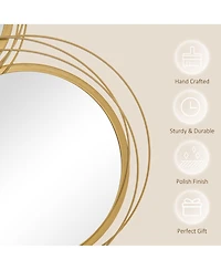 Homcom Metal Wall Art 42.25" in Round Wall Mirror,