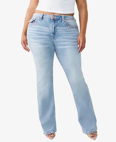 True Religion Plus Becca Mid-Rise Bootcut Super T-Flap Jeans