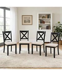 Streamdale Furniture Wooden Dining Chairs Set of 4 with Padded Seat