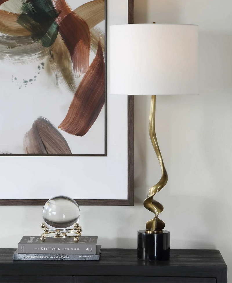Uttermost Spiraling 35" Metal Cordless Buffet Table Lamp