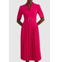 Karen Millen Women's Crepe Forever Pleat Midi Dress