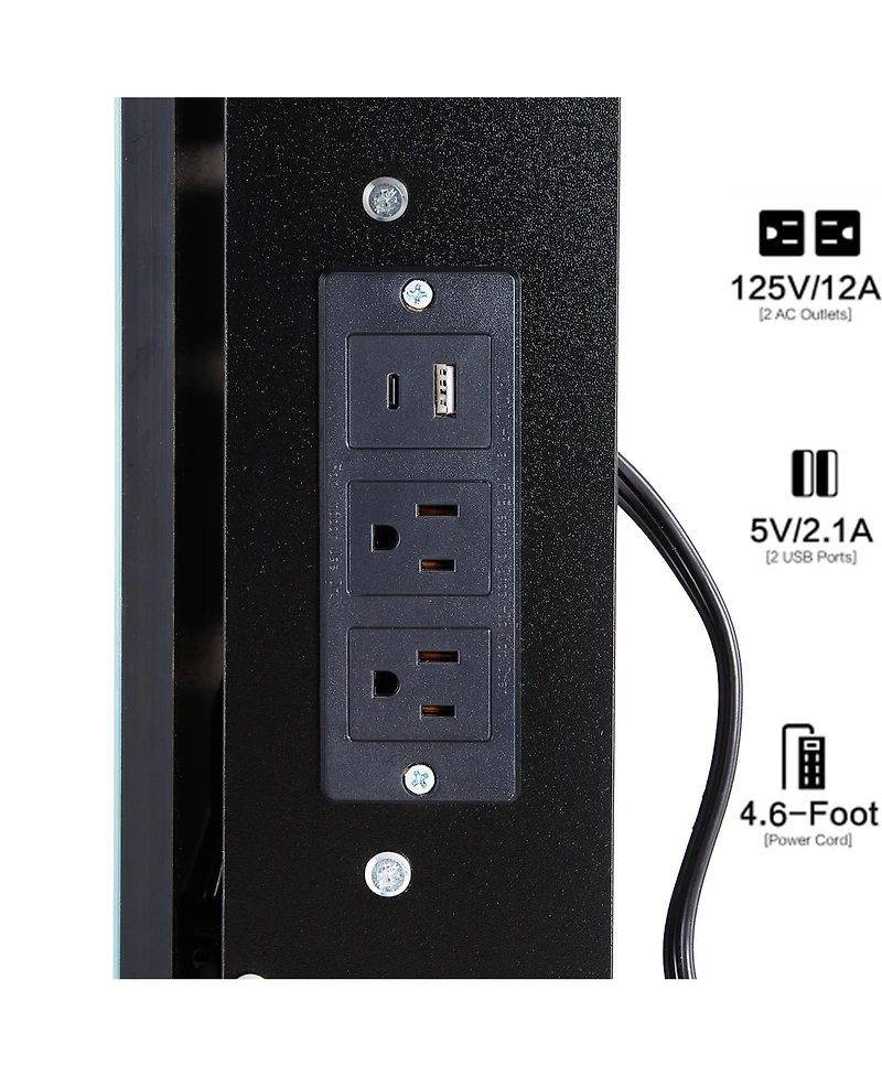 flynama Small Size Left Bedside Cabinet Vanity Table with Storage Compartment for Bedroom