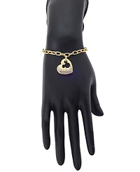 Disney Mickey Mouse Open Heart Crystal and Cubic Zirconia Charm Bracelet