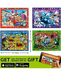 Quokka 4 x 60 Pieces Puzzles for Kids Ages 4-6 - Educational Search & Find Toy