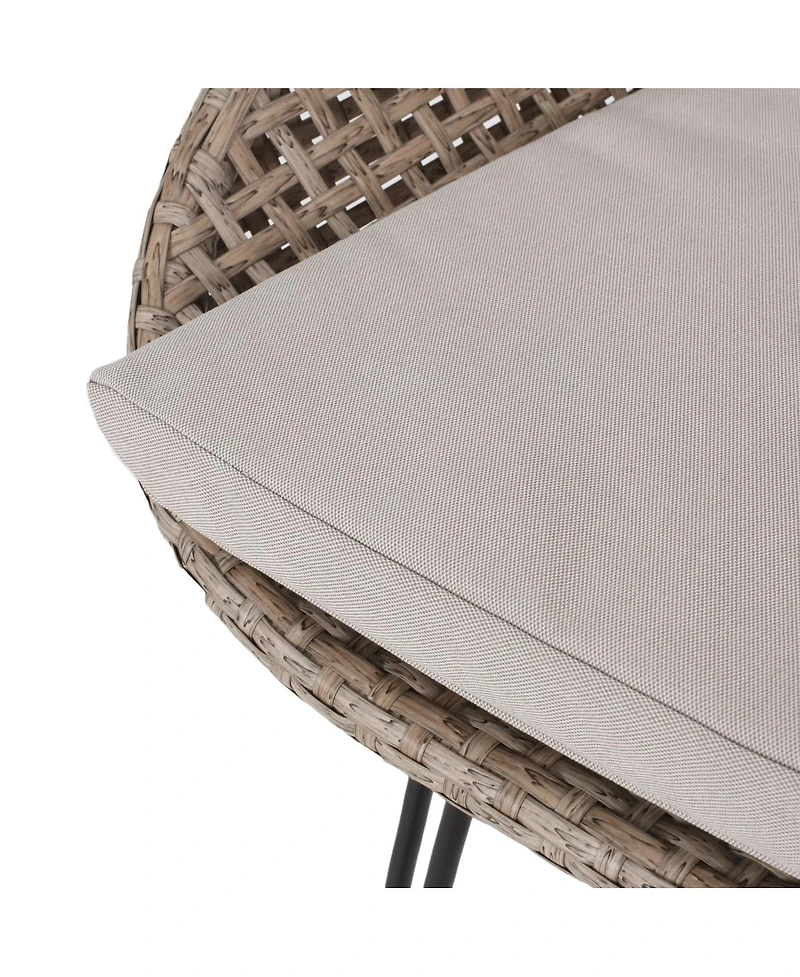 Streamdale Furniture Streamdale Wicker Barstools with Metal Hairpin Legs and Cushions (Set of 2