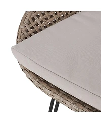 Streamdale Furniture Streamdale Wicker Barstools with Metal Hairpin Legs and Cushions (Set of 2