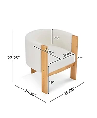 Streamdale Furniture Streamdale Upholstered Dining Chairs Set of 4, White Boucle Fabric, Modern Armchairs