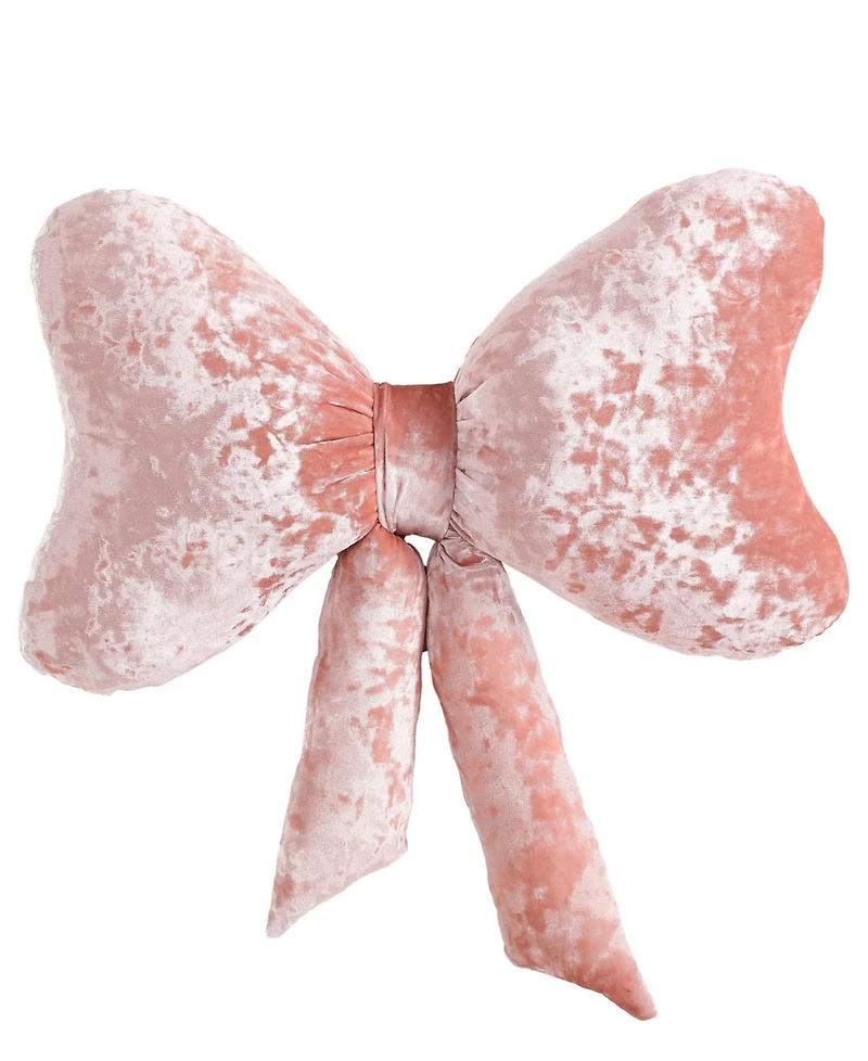 Betsey Johnson Velvet Bow Novelty Decorative Pillow, 18" X 18"