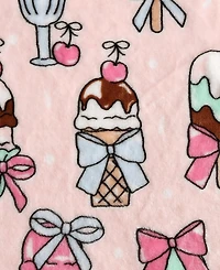 Betsey Johnson Coquette Ice Cream Printed Plush Throw, 70" X 50"