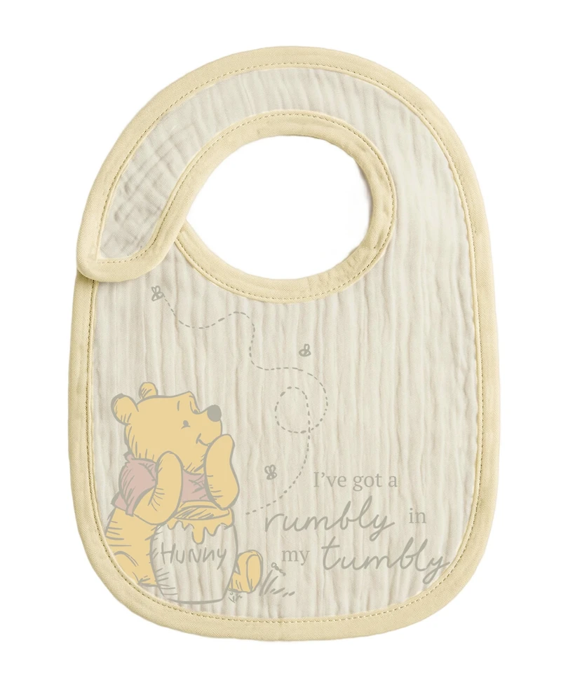 Disney Baby Boys' or Girls' Pooh Graphic Bibs, 3-Pack
