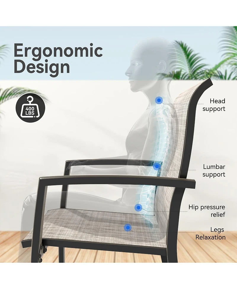 Streamdale Furniture 5-Piece Patio Dining Set with Stackable Chairs & 40.6" Round Metal Table