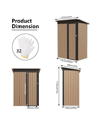 Streamdale Furniture 4.27FT x2.42FT Metal Garden Shed 5 X 3 Ft Pent Roof with Hinge Door