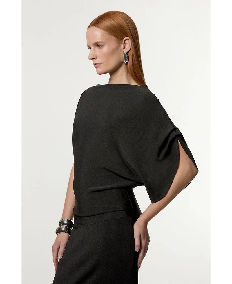 Karen Millen Women's Dropped Waist Asymmetric Maxi Dress