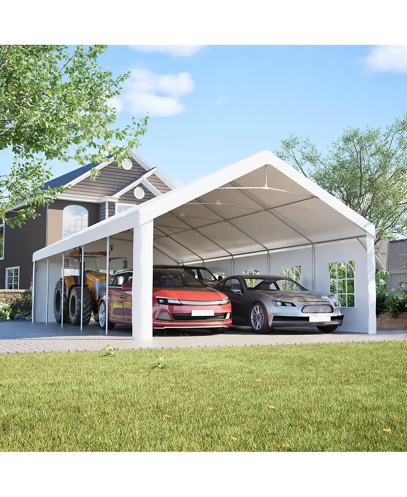 Streamdale Furniture Carport Canopy 16x32 Heavy Duty Metal Carport Garage Outdoor Shelter