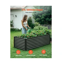Slickblue 6x3x2 ft Galvanized Metal Raised Garden Bed