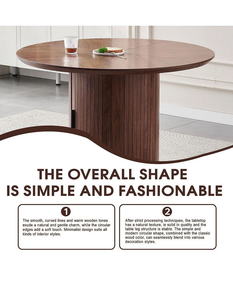 Streamdale Furniture Round Dining Table with Two Layers of Storage Shelves