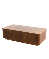 Streamdale Furniture Streamdale 47" Walnut Mid-Century Farmhouse Coffee Table with Storage & 2 Drawers
