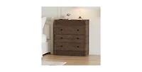 gaomon 3 Drawer Dresser for Bedroom, Fluted Chest of Drawers, Modern Wooden Nightstand Storage Cabinet