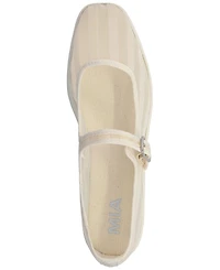 Mia Women's Morocco Striped Mesh Mary Jane Buckle-Strap Ballet Flats