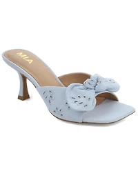 Mia Women's Elyzza Bow Slip-On Square-Toe Dress Sandals