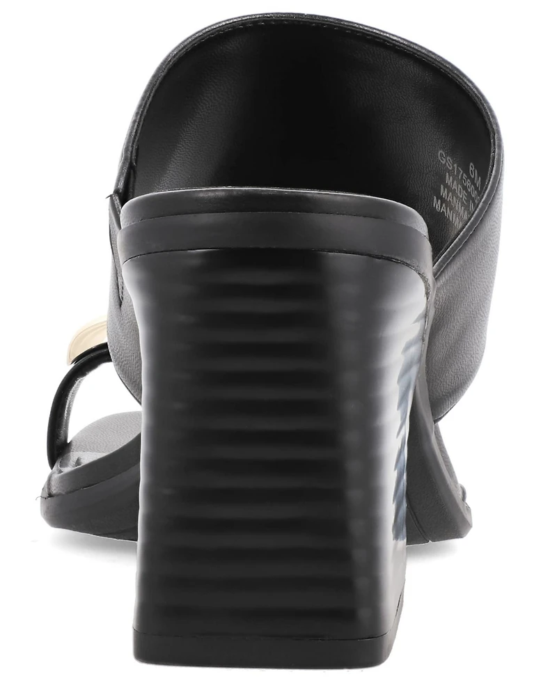 Mia Women's Fawn Block Heel Slip-On Dress Sandals