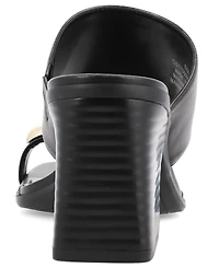 Mia Women's Fawn Block Heel Slip-On Dress Sandals