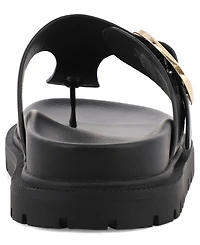 Mia Women's Geri Buckle Platform Thong Sandals