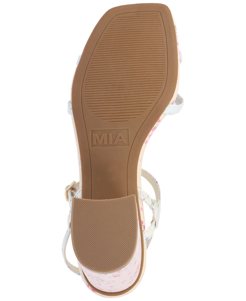 Mia Women's Nadalia Floral Square Toe Dress Sandals
