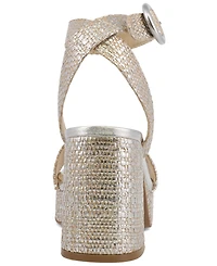 Mia Women's Renee Raffia Block Heel Platform Sandals