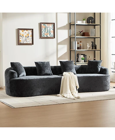 Streamdale Furniture Curved Loveseat with 3 Pillows, Deep Seat Couch for Apartment
