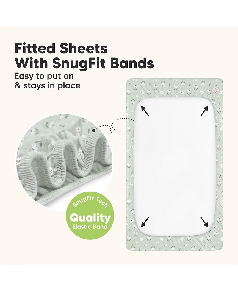 KeaBabies Waterproof Crib Sheets for Boys, Girls, 2pk Baby Fitted Sheet, Mattress Protector