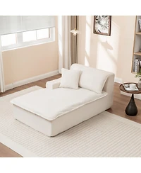 Streamdale Furniture Streamdale Right Armrest Chaise Lounge Sofa Bed, Oversized Sleeper Chair for Living Room