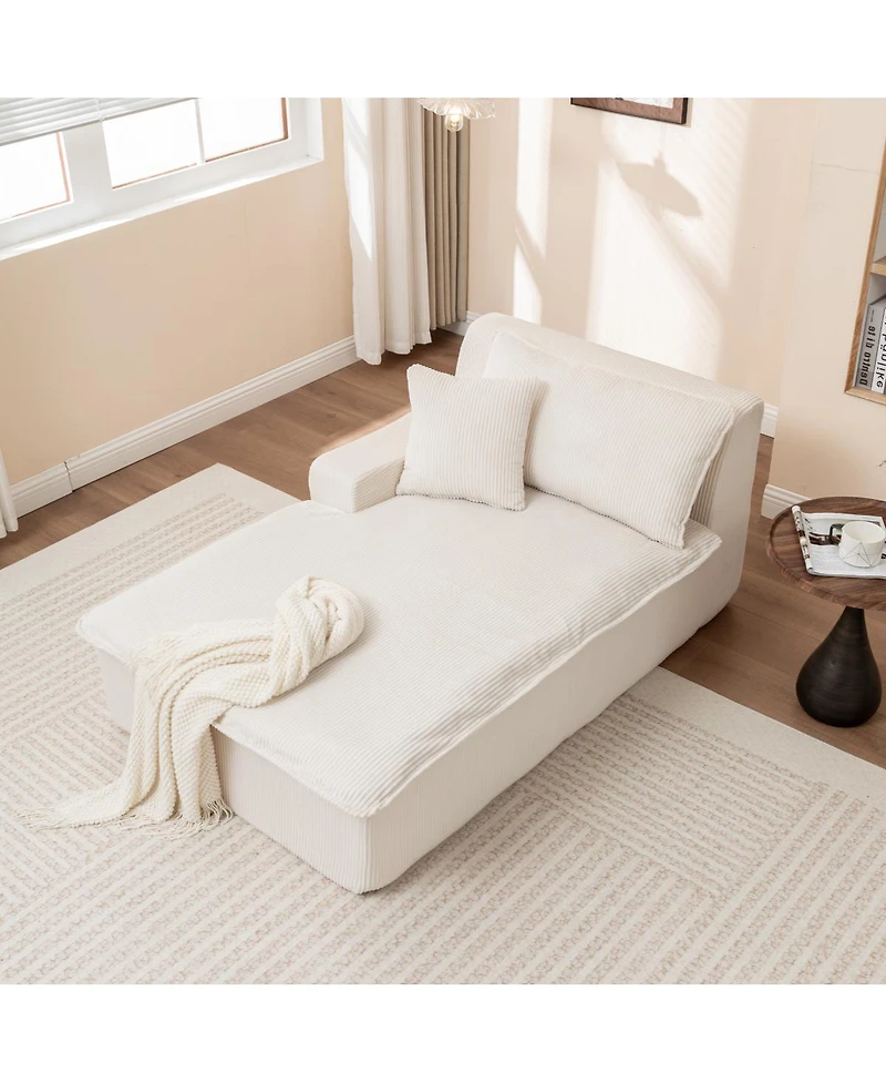 Streamdale Furniture Streamdale Right Armrest Chaise Lounge Sofa Bed, Oversized Sleeper Chair for Living Room