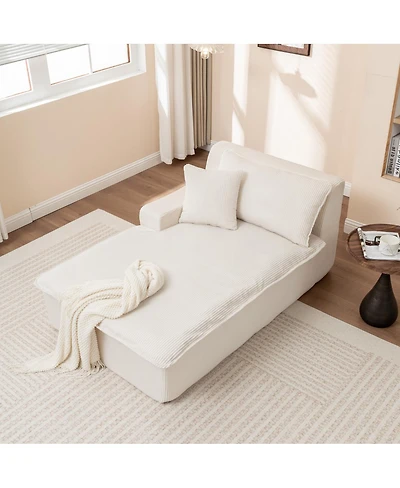 Streamdale Furniture Streamdale Right Armrest Chaise Lounge Sofa Bed, Oversized Sleeper Chair for Living Room