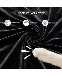 Streamdale Furniture Mid Century Modern 3 Seater Velvet Chesterfield Sofa with 2 Pillows