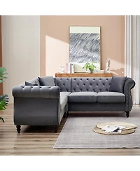 Streamdale Furniture 83.5" Oversized L-Shaped Sectional Sofa, 5-Seater Couch with 3 Pillows