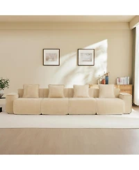 Streamdale Furniture Deep Seat Modular 4-Seat Boneless Sofa with French Edge Piping, No Assembly Required