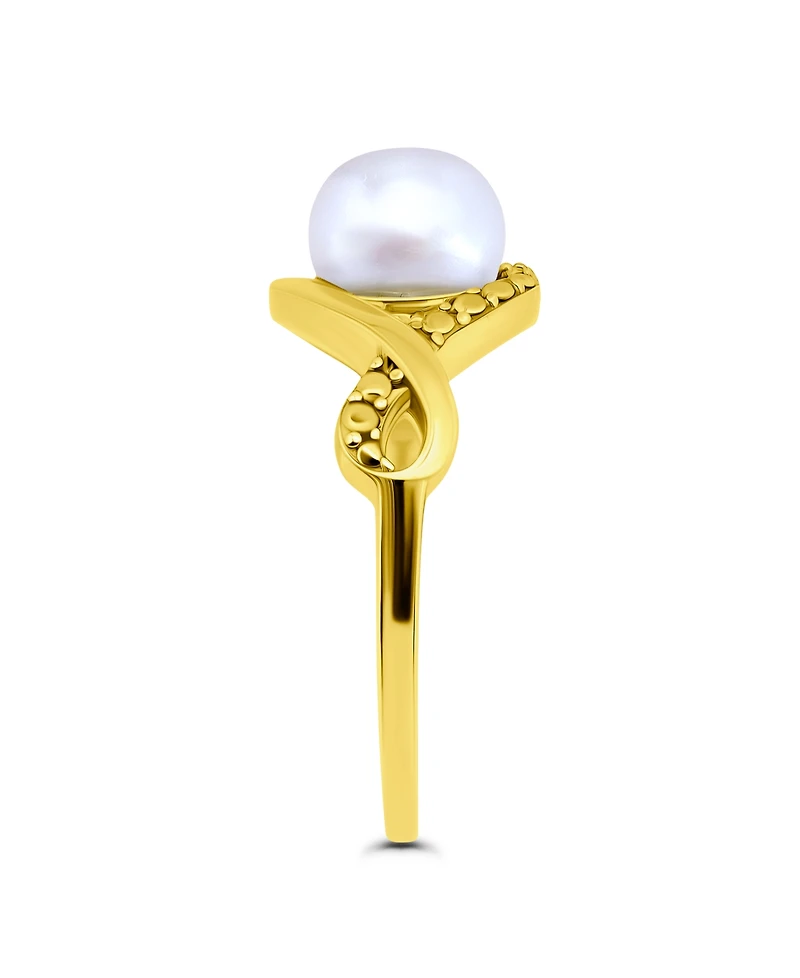 Macy's 1/4 cttw Cubic Zirconia 7mm Imitation Pearl Infinity Design Band