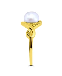 Macy's 1/4 cttw Cubic Zirconia 7mm Imitation Pearl Infinity Design Band