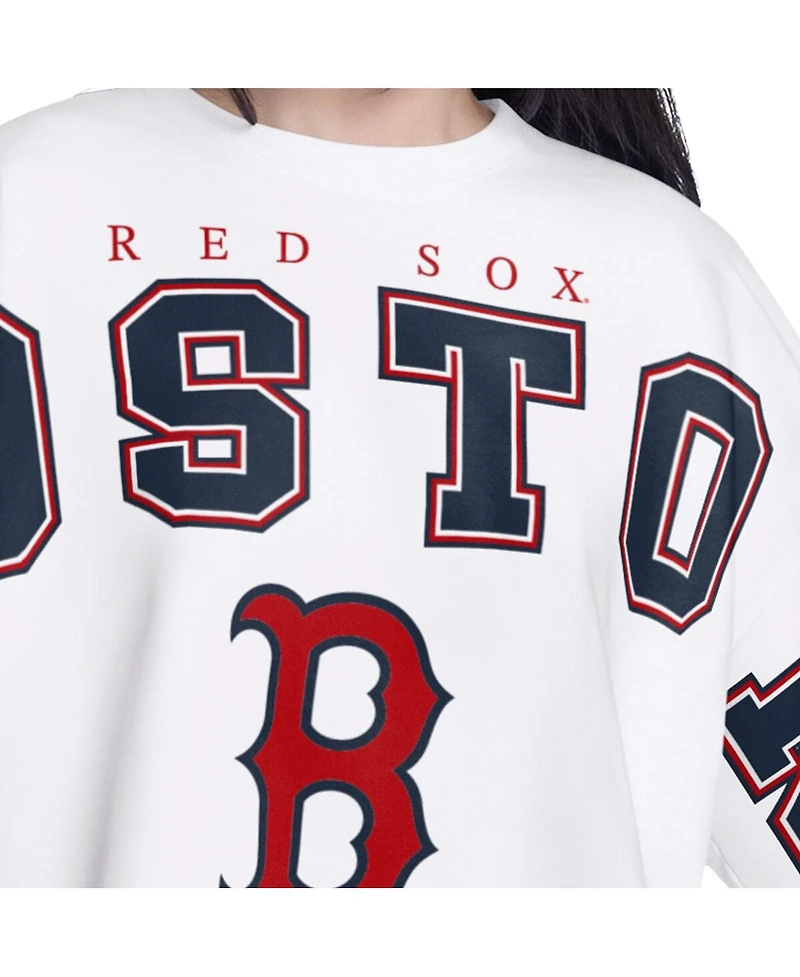 G-iii 4Her by Carl Banks Women's White Baltimore Orioles Bleachers Cropped Pullover Sweatshirt