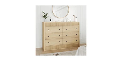 gaomon Drawer Dresser for Bedroom, Modern Fluted Wood Chest of Drawers