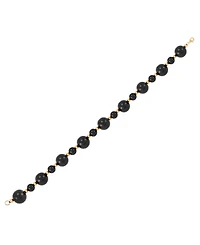 Macy's Onyx (10mm) Beaded Bracelet in 14k Yellow Gold Over Sterling Silver (Also available in Jade Bead)