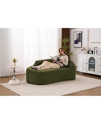 Streamdale Furniture Compression Curved Chaise Longue Indoor, Modern Chenille Loveseat Couch