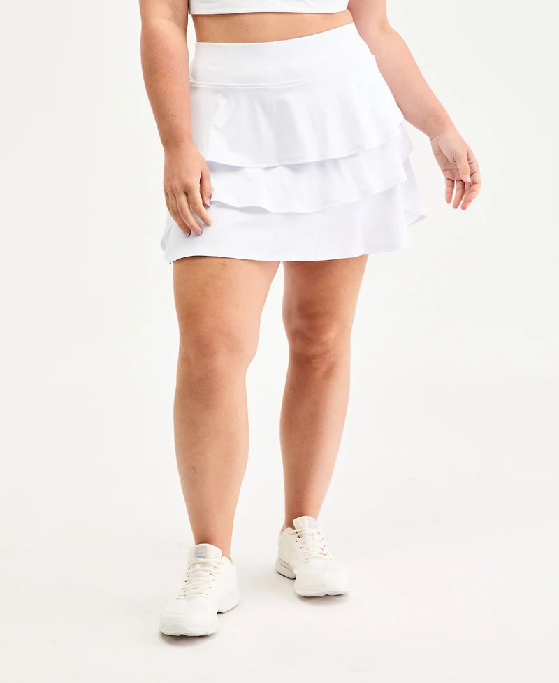 Id Ideology Plus Tiered Flounced Skort, Macy's Exclusive